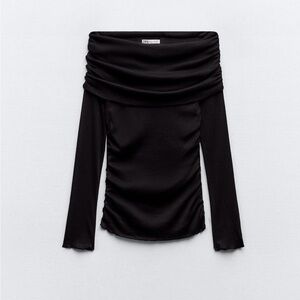 Zara Black Off-Shoulder Blouse